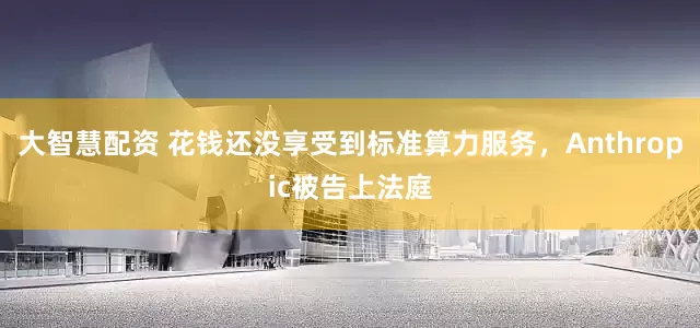 大智慧配资 花钱还没享受到标准算力服务，Anthropic被告上法庭